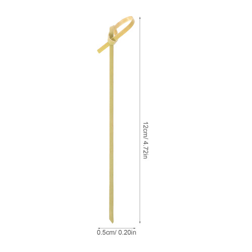 100 Pezzi Spiedini In Bamboo 12 Cm Con Estremità Intrecciate 2