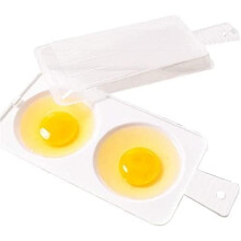 Egg Poacher White 2-Slot Microwave Oven Egg Steamer Poacher Cooker Rectangular 2-Egg Capacity Poach Boil Steam Eggs Specialty Cookware