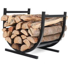 Anti-Rust Coated Firewood Rack, U-Shaped Handle, Steel Construction, Indoor Wood Stove Or Outdoor Fire Pit, Patio Garden