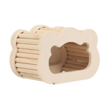 Hamster Wooden House Hideout, Small Animal Nest And Shelter, Wooden Cage Accessory For Exercise, Habitat Decor