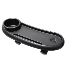 Stroller Snack Tray With Cup Holder, 3-In-1 Universal Pram Food Tray, Black