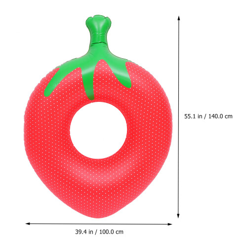 Plastic Inflatable Swim Ring Red Fruit Design Kids Pool Accessory 1