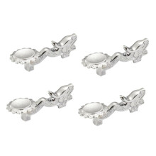 Chopsticks Holder Alloy Retro Dragon Chopsticks Rack And Knife Spoon Fork Stand, Silver, 4PCS