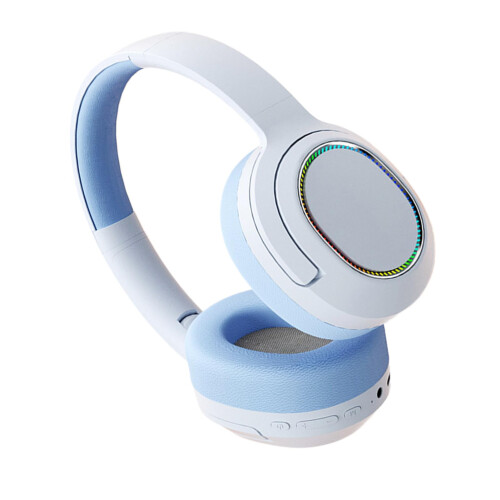Wireless Headset PC For Computer And Mobile Devices Lightweight Over-Ear Earbuds Ergonomic Fit Blue