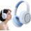 Wireless Headset PC For Computer And Mobile Devices Lightweight Over-Ear Earbuds Ergonomic Fit Blue 5