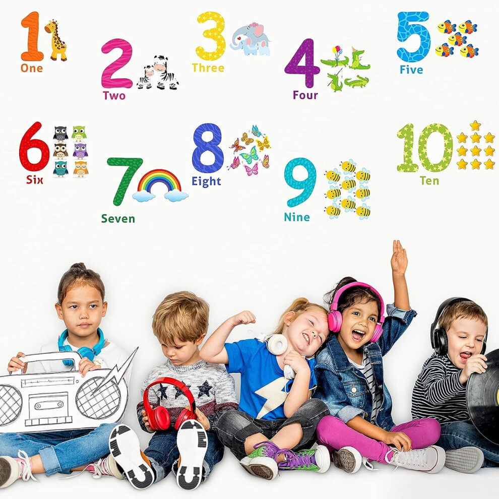 Number Wall Decals Children Number Stickers -  preschool classroom decorations - Kids Playroom Decor