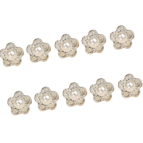 Alloy Florals Button Crafting Materials For Bags Hat DIY-silver