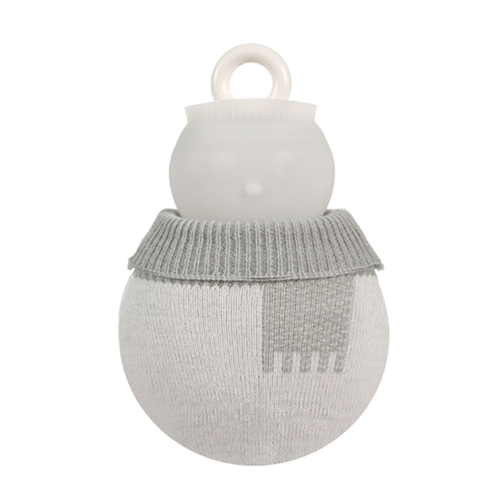 Hot Water Bottle for Cold Weather Silicone Snowmans-White large