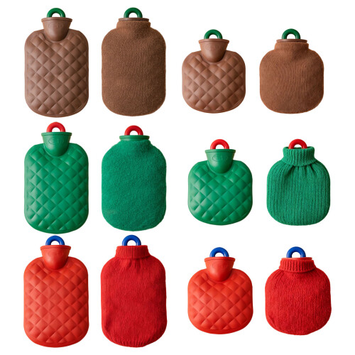Soft Fleece Covered Hand Warming Hot Water-Red Large size 800ml 1
