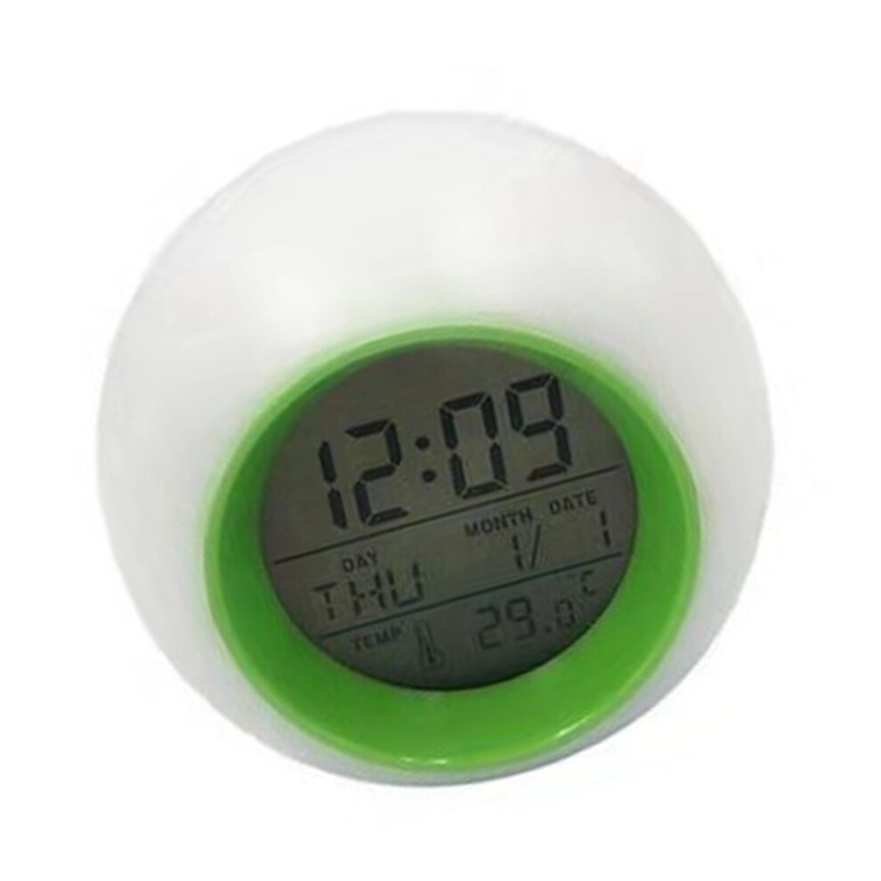 Green Nightlight Alarm Clock With Temperature Display Quiet