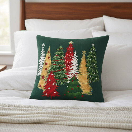 Christmas Tree Polyester Pillow Cover Festival Decoration-6 1