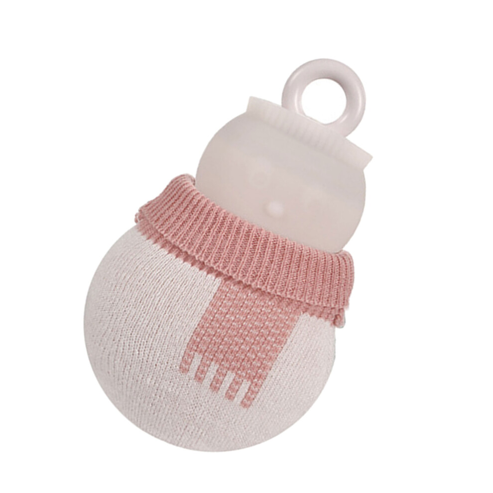 Hot Water Bottle for Cold Weather Silicone Snowmans-Pink large