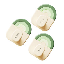 Set of 3 Wall Hooks Rainbow Home Decoration Removable-Green