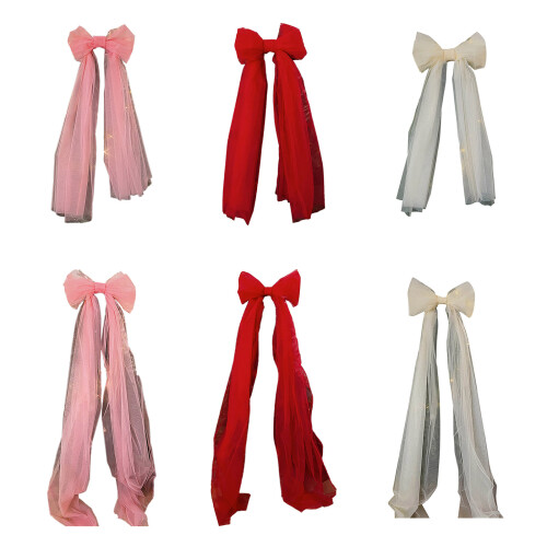 Meshes Christmas Bowknot Decoration For Tree Party-Red S 1
