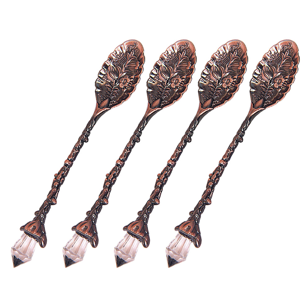 Decorative Crystal Tipped Spoon Rustproof Catering-red bronze-image-OPC-PM7TTMN-NEW