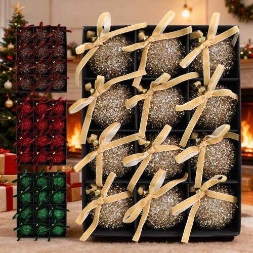Durable Foam Bowknot Christmas Tree Hanging Decoration-Gold 6cm 1