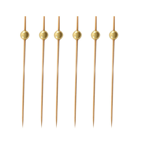 100 Unidades 12 Cm De Cocktail Com Redondas Dourados