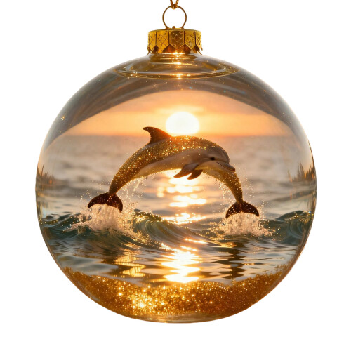 Bird Pattern Acrylic Christmas Ball Decoration Clear-dolphin