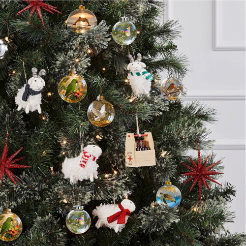 Bird Pattern Acrylic Christmas Ball Decoration Clear-dolphin 2