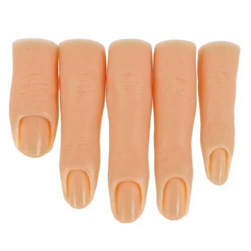 5 Unidades Dedos De Silicone Com Articulações Flexíveis Marrom