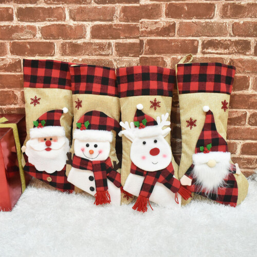 Festival 3D Embroidered Stocking Decorative Storage Pouches-3 1