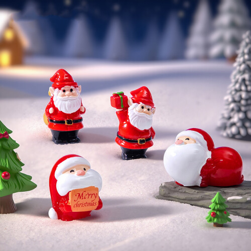 Santa Miniature Resin Statues Christmas Home Decors Tabletop 1