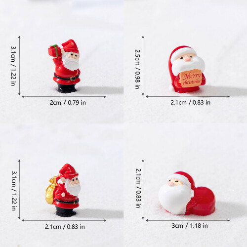 Santa Miniature Resin Statues Christmas Home Decors Tabletop 2