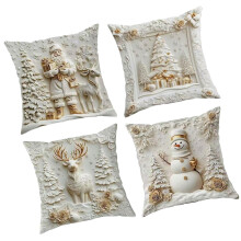 Soft Santa Christmas Pillow Cover For Festival Home-C