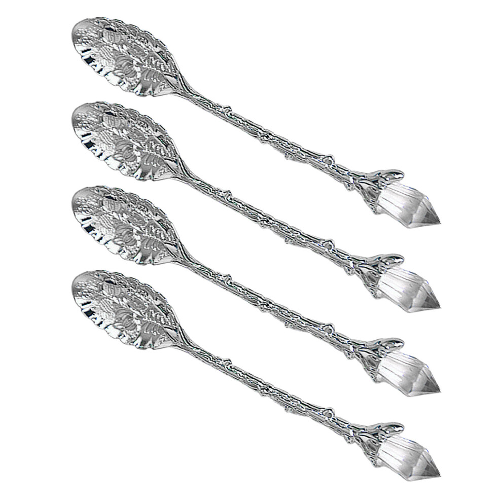 Classical Embossed Kirsite Serving Spoon For Pastries-Silver 7695000190320