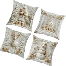 Santa Face Embroidered Cushion Cover Quick Changes Seasonal-D