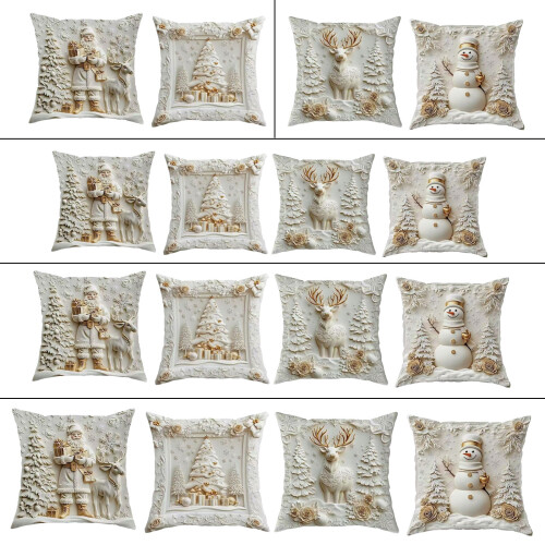 Santa Face Embroidered Cushion Cover Quick Changes Seasonal-D 1