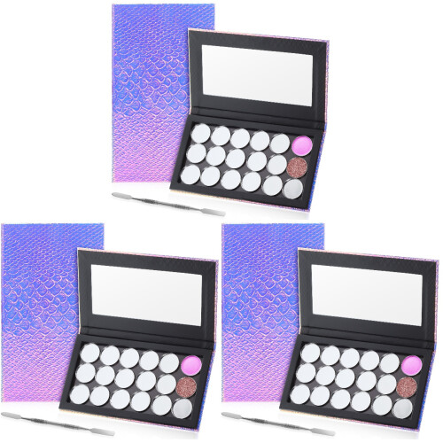 3 Sets Magnetische Lege Make-up Palette Met Compartimenten En Schraper 1