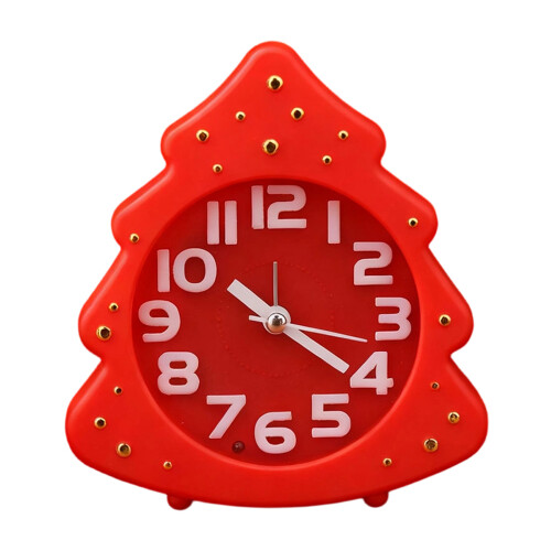 Holiday Themed Cartoon Clock Portable-red christmas tree