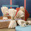2St Floral Striped Webbing Geschenkverpackungsband Naturfarben 9