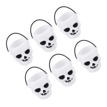 8St Halloween Snoeppot Skelet Wit Kunststof Voor Feestdecoratie