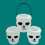 8Pcs Plastic Buckets White Halloween Witch Candy Holders 9