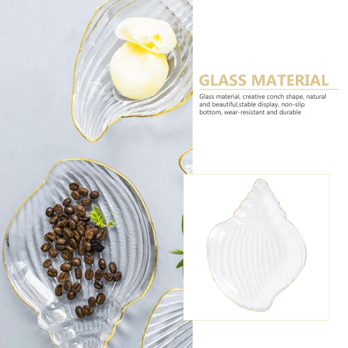 Conch Form Teller Glasplatte Salat Dessert Speisen Tablett 2