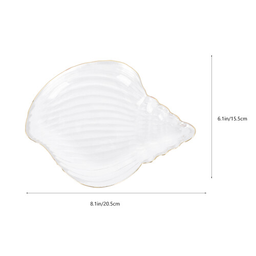Conch Form Teller Glasplatte Salat Dessert Speisen Tablett 1