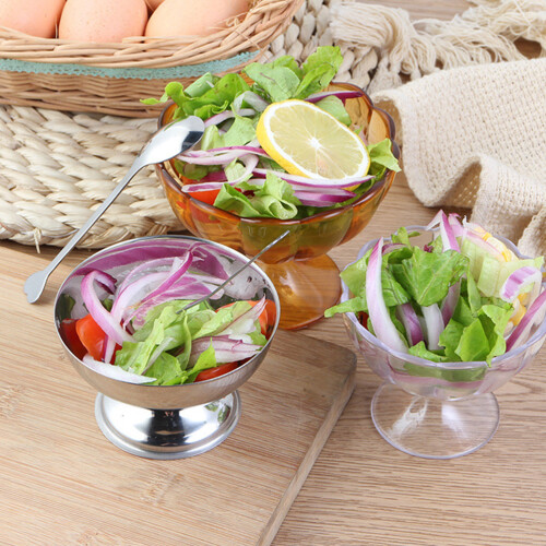 1 Stuks Rvs Salade Cup Voor Fruit, Ijs, Cereal En Pudding 2