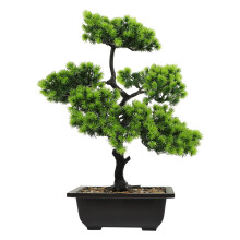 3Pcs Artificial Bonsai Tree Light Green Fake Plants for Home Decor