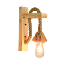 220V E27 Holz Wandlampe Mit Hanfseil Für Schlafzimmer Wohnzimmer