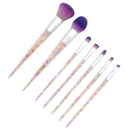 7Teiliges Make-Up- -Set, Puderpinsel, Silberne Hülle, 2