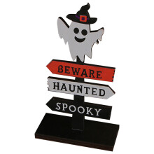 4Stk Tischdekoration Holzplakette Für Halloween Party Zubehör