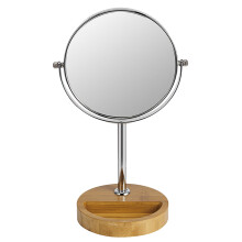 Desktop Make-Up-Spiegel Bambus Doppelseitig