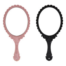 2Stk Handheld Make-up-Spiegel Tragbarer Vintage-Kosmetikspiegel