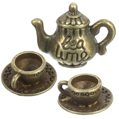 4 Sets Mini Metallteekannen Mit Teetasse Für Mini 1