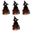 4Stk Halloween Hexenpuppe Baumspitze Cartoon 5