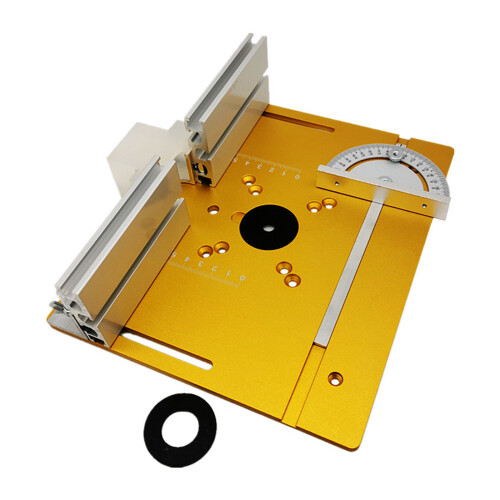 Table de routeur en aluminium, plaque- Or avec couvercle