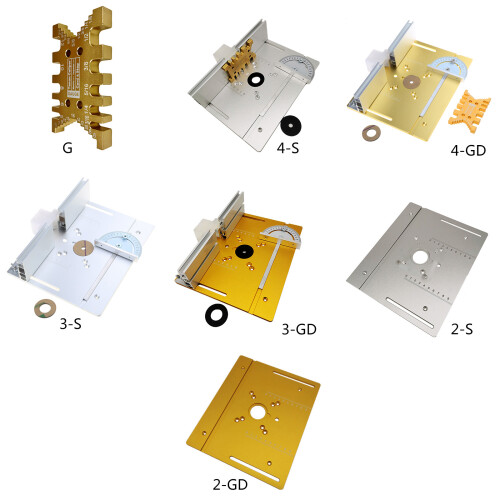 Table de routeur en aluminium, plaque- Or avec couvercle 2