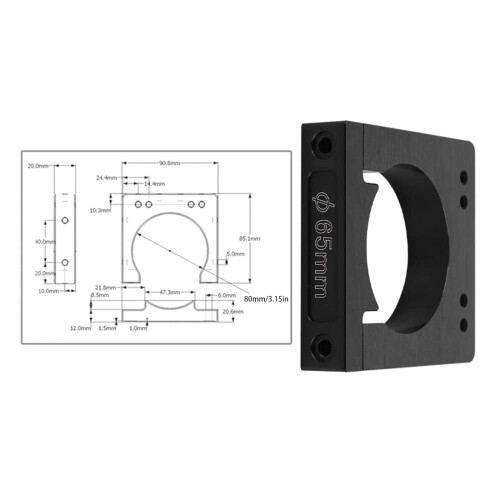 Support de serrage de broche en aluminium, 52mm/65mm/80mm,-65mm 1